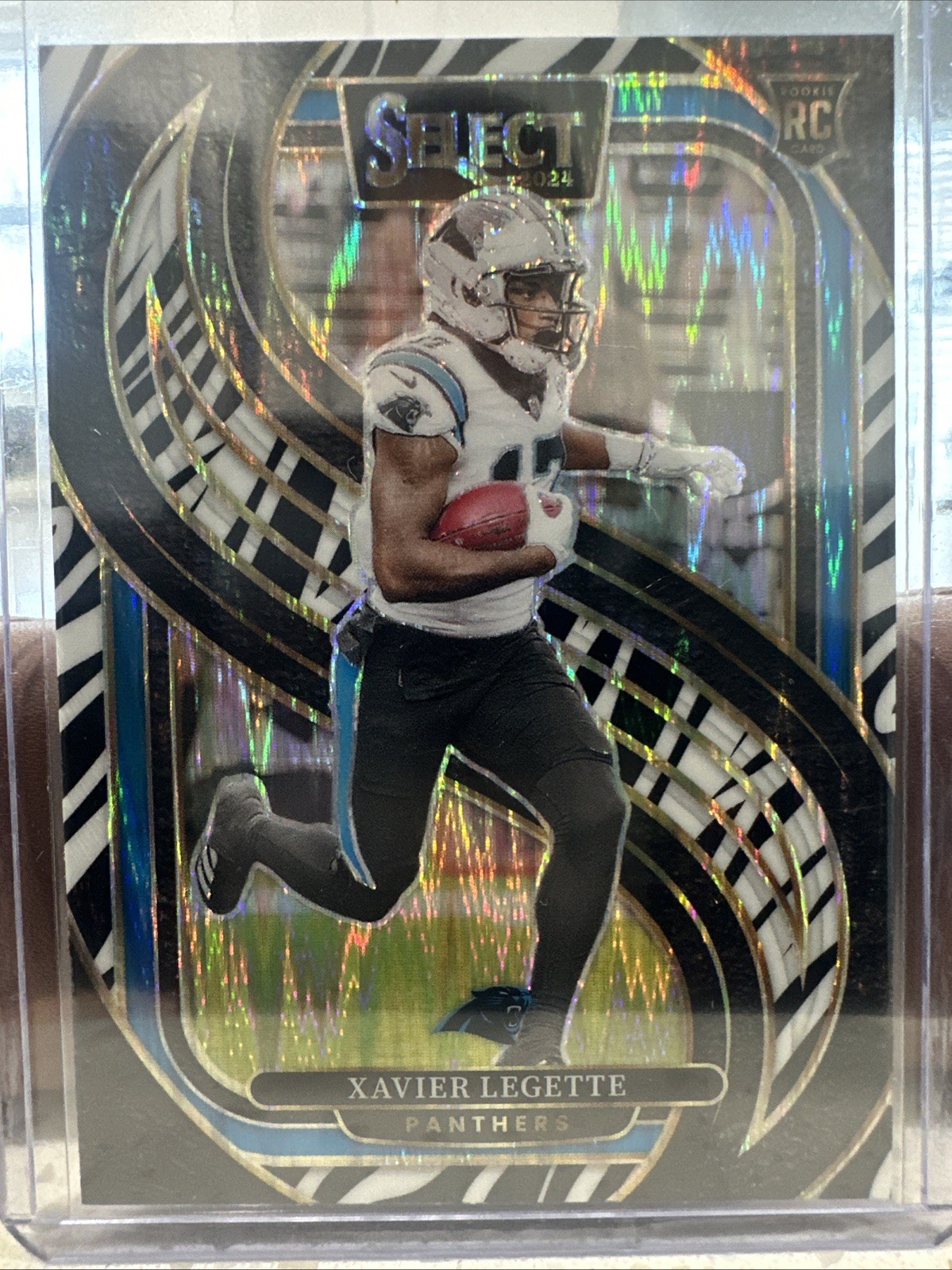 2024 Panini Select - Premier Level Xavier Legette #101 Zebra Prizm (RC) Panthers