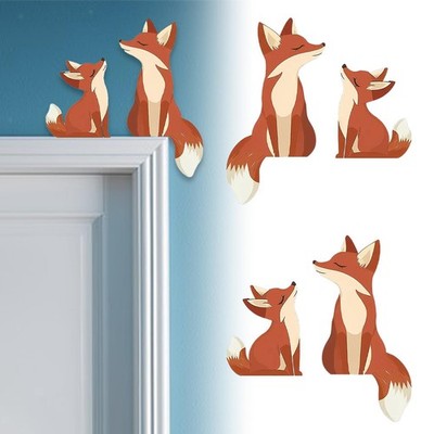 2Pcs Fuchs Tür Topper Wand Kunst Dekor für Schlafzimmer Kinder Zimmer Hause