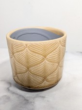 Gisela Graham Plant Pot Candle Holder Glazed Beige Shells 7 cm Tall