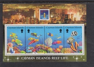 CAYMAN ISLANDS #676 1994 REEF LIFE . MINT VF NH O.G S/S (S1b)
