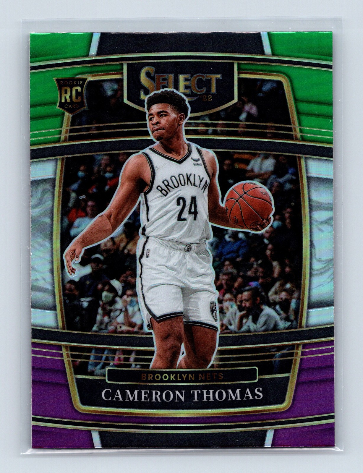 2021-22 Panini Select #21 Cameron Thomas Green White Purple Prizms Rookie