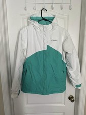 Columbia Sportswear Girl's Crash Out Jacket XL 18/20 Kids White/Teal