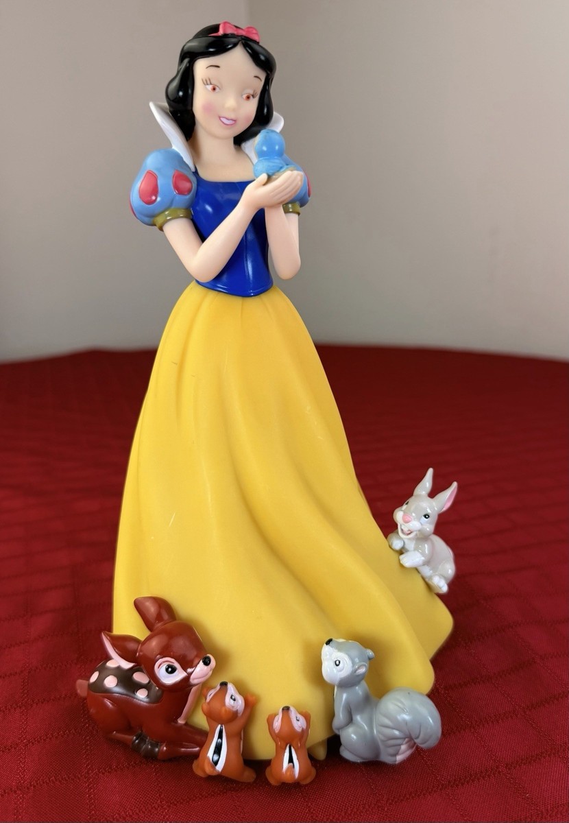 Vtg Disney Snow White Vinyl Bank Forest Friends Deer Bunny Skunk