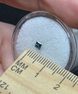Faceted Blue Diamond Gemstone in Gem Jar Vintage Estate Find