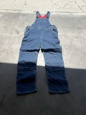Dickies Men s Blue Denim Cotton Bib Overalls Red Lined Workwear W816611