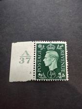 GB KGVI 1937-47 1/2d Green. SG462. Control A37 Cylinder 3 no dot. Mint single.