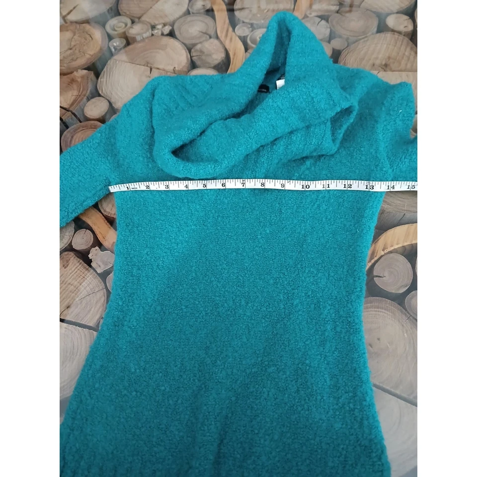 Moda International Y2K 90s Cowl Neck Long Sleeves Wool Blend Sweater Blue XS - Image 4 of 4