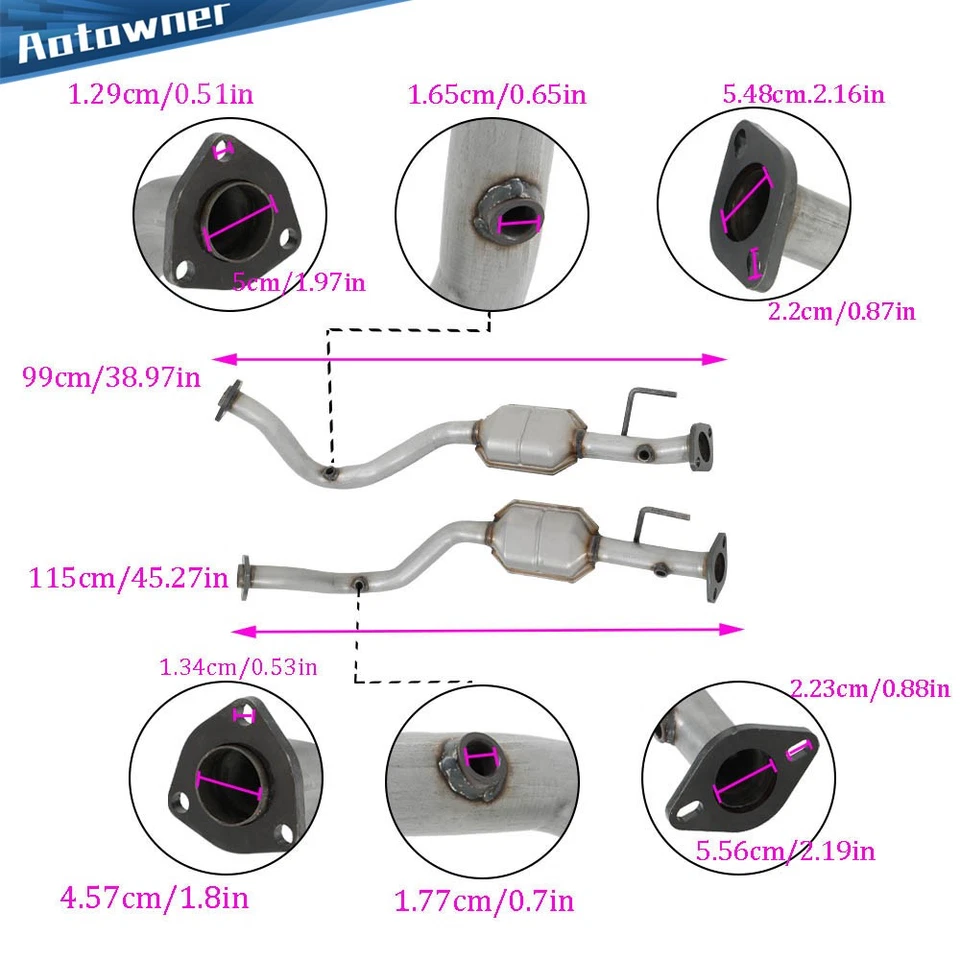 Both LH+RH Catalytic Converters For Isuzu Rodeo 1998-02 Isuzu Amigo 1998-99 3.2L - Image 3 of 4