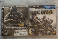 SOCOM U.S. Navy Seals 4 & Confrontation Bundle (Playstation 3, PS3) Lot Tested