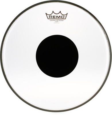 Remo Controlled Sound Clear Drumhead - 12'' - with Black Dot