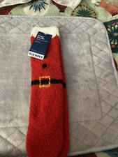 OLD NAVY SANTA CLAUS PLUSH RED SOCKS NEW