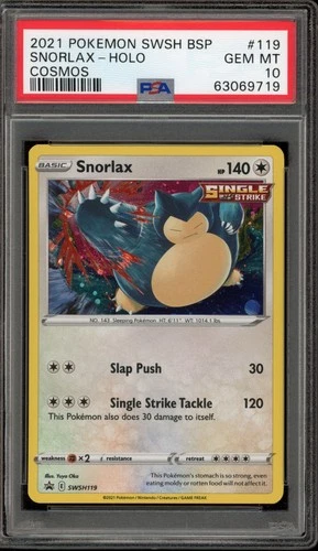 Pokemon Snorlax Black Star Cosmos Holo Promo SWSH119 PSA 10 Gem Mint