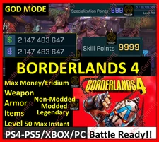 Borderlands 4✨WEAPONS & GEAR, ITEMS, ARMOR,MONEY✴️ GODMODE ✅PC-PS-XBOX✨LEVEL MAX