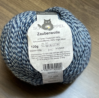 Schoppel ZAUBERWOLLE Yarn BLUE 100 % Virgin Wool 3.5oz/ 273yds