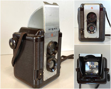 VINTAGE BROWN BAKELITE USA '50/'60 ARGUS LUMAR 75mm BIOTIC TLR 6X6 CAMERA