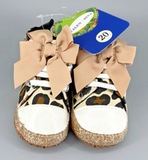 Toddler Baby Canvas Shoes Leopard Print High Top Sneakers With Bow 3C-4C