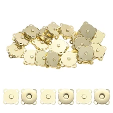 20Set Magnetic Snaps Buttons, Plum Magnetic Snap Closures [Golden, 18mm]