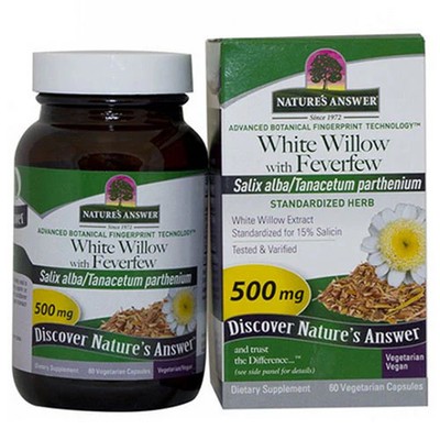 White Willow with Feverfew Standardized 60 Veg Caps