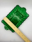 Vintage Anchor Hocking Emerald Green Glass 5 x 8 Relish Dish Bubble Handles