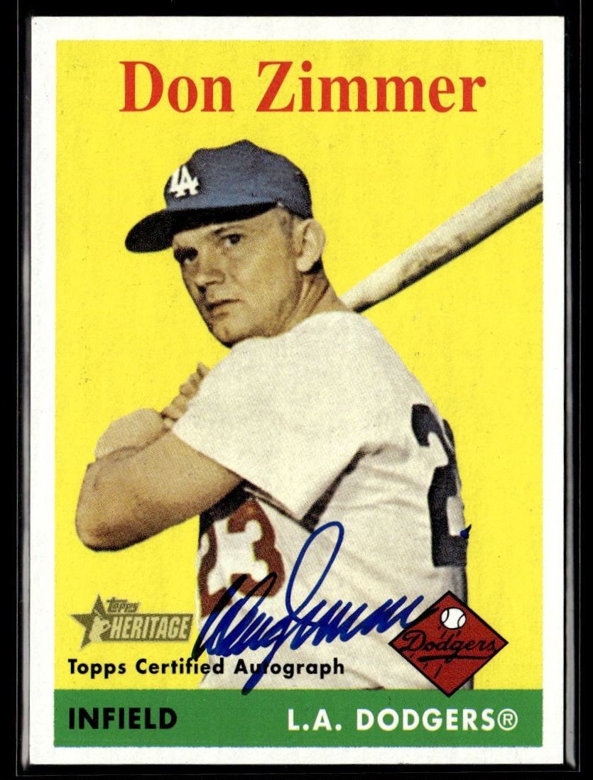2007 Topps Heritage Real One Autographs Don Zimmer Auto Los Angeles Dodgers