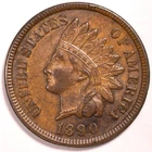 1890 Indian Head Penny Cent  Extremely Fine (XF)