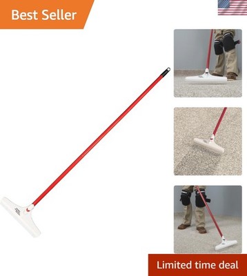 Versatile Carpet Groomer with Nylon Bristles - 12'' Wide, 51'' Long Handle