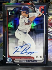 2024 Bowman Draft Travis Bazzana Auto True Black Refractor /10 Guardians