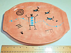 Southwest Rock Art Ellen Peebler (?) Studio Art  Pottery Plate 11.5" x 8.5" — photo 3
