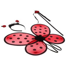 Ladybug Wings Costume Girls Set Halloween Costumes for Kids Fairy