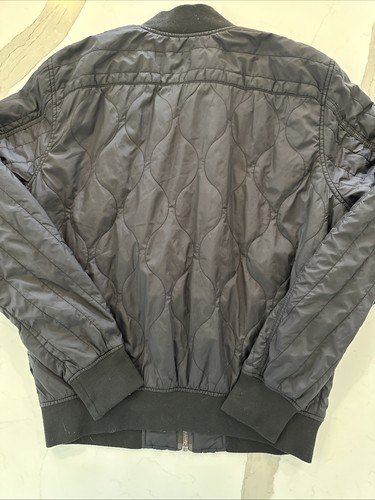Diesel Men’s Bomber Flight Jacket Black Size XL Talon Zip Up Button Up - Picture 14 of 20
