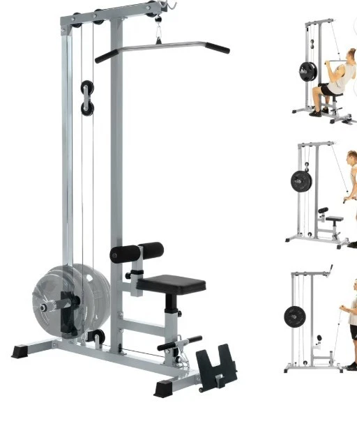 New!! Great Gift!!!!. LAT Pull Down Machines, Row Cable Machine, LAT Tower Black - Image 3 of 4