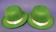 Set of 2 Saint Patrick's Day Party Hat Green Felt Shamrock Band Adult New No Tag