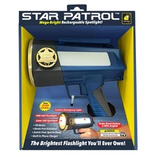 Star Patrol Mega-Bright Rechargeable Spotlight Emergency Flashlight w/10 Modes🆕