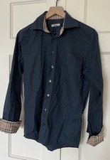 Burberry Men s Navy Long Sleeve Shirt Button Up, Size S
