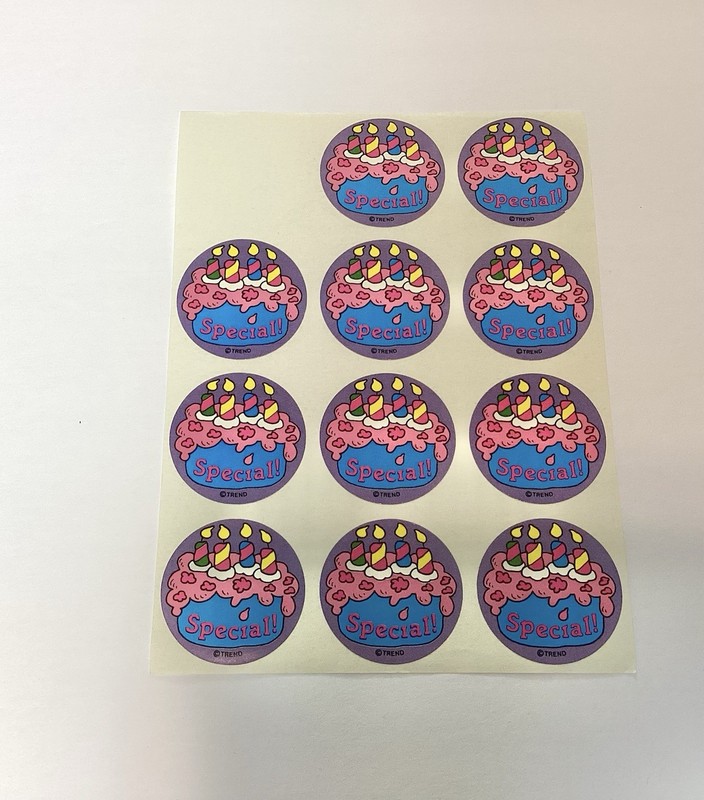 Vintage Trend Scratch and Sniff Sticker Sheet Birthday Cake 11 Stickers