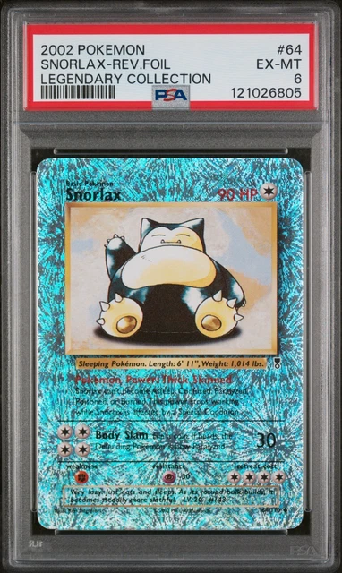 Pokémon TCG Snorlax 64/110 Legendary Collection 2002 Reverse Holo PSA 6