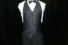 Rainbow Formal Vest Backless - Black V565