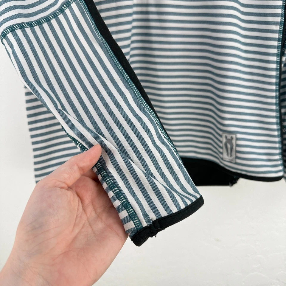 Irideon 1/4 Zip Pullover Womens L Blue Striped Horse Riding Training Equestrian - Image 3 of 4