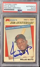 Willie Mays Signed 1987 Topps Kmart #8 Baseball Card Giants Autograph PSA/DNA