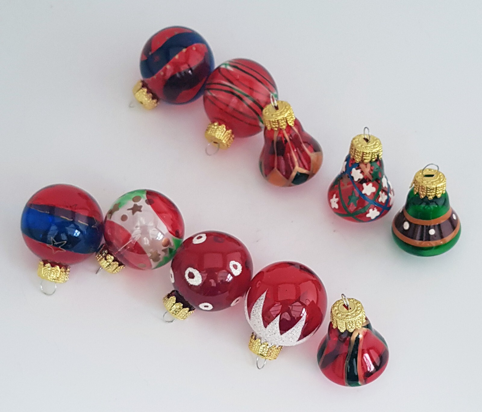 DELIGHTFUL SMALL HAND MADE GLASS CHRISTMAS BAUBLES X 10 eBay