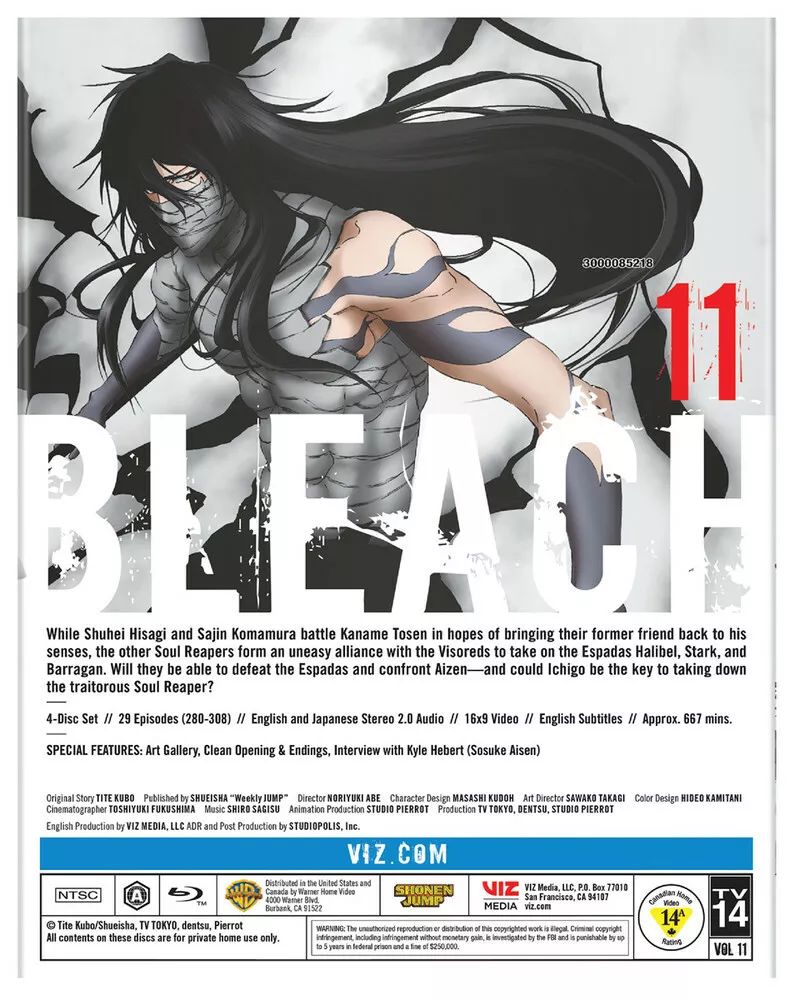 Bleach Set 11 BLURAY (Eps #280-308) 782009246565