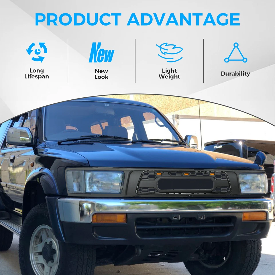 Car Front Grille For 1992-1995 TOYOTA 4RUNNER W/LED lights Foto 4 de 4