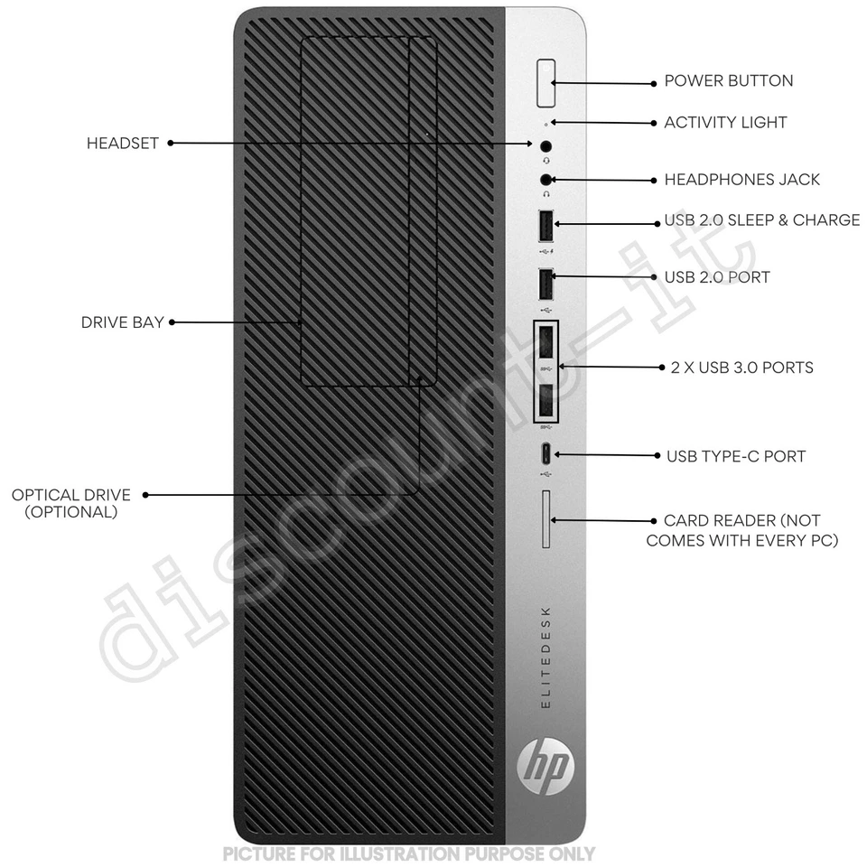 HP EliteDesk 800 G3 Tower PC Core i7-7700 7th Gen 32GB RAM 2TB SSD Gaming Wi-Fi - Image 4 of 4