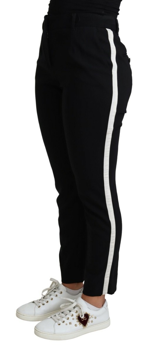 DOLCE & GABBANA Pants Virgin Wool Stretch Black Skinny Trouser