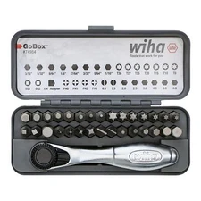 Wiha Tools 74984 Standard Bit GoBox Set with Mini Ratchet, 32 Pc.