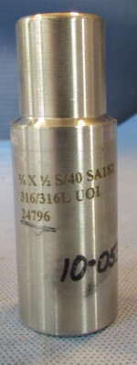 New 3/4'' x 1/2'' Concentric Swage SCH 40 Stainless Steel 316 Plain Both Ends PBE