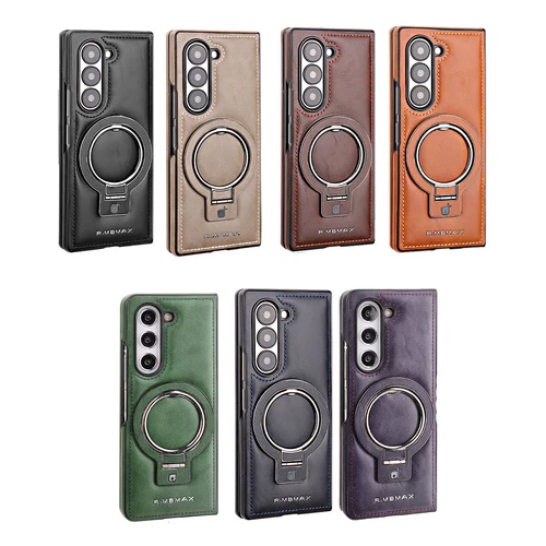 Luxury Leather Magnetic Invisible Stand Shockproof Case for Samsung Z Fold 6/5/4 - Photo 9 sur 22