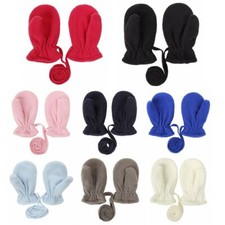 Kids Mittens Boys Girls Gloves Fleece Lined Baby Toddler Lanyard Mittens