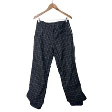 Obermeyer Method Shell Plaid Ski Pants Black Windowpane Check 8 Womens 0477