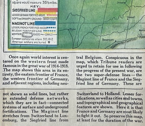 WESTERNFRONTKARTE Chicago Tribune am 10. Tag des Zweiten Weltkriegs 10. September 1939 Zweiter Weltkrieg - Bild 2 von 8
